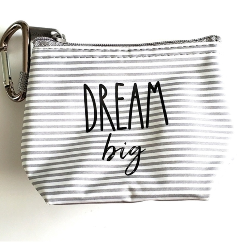 Thirty-One Gray Cosmetic Bag with Classic Stripes